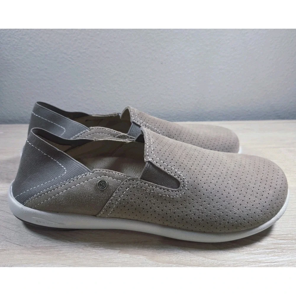 Spenco Siesta‎ Perforated Suede Slip On Orthotic Comfort Walking Shoes Women 9